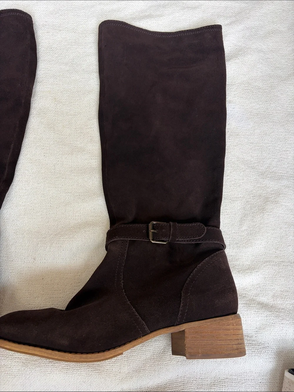 Boden Dark Brown Suede Over-the-Knee Boots with Teal Lining